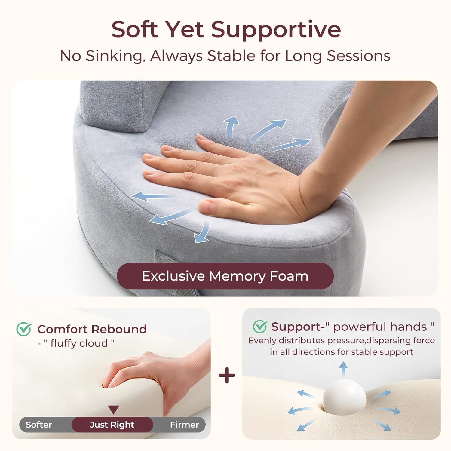 Momcozy Innovative Safety Fence Nursing Pillow - Firm Springy Memory Foam - Stable, Ergonomic Support Comfort - Wider Breastfeeding Cushion, Adjustable, Removable Cover, Baby Safety Certified