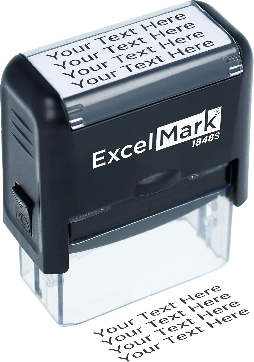 ExcelMark Custom Rubber Stamp ¨C Clean Easy Stamping ¨C Personalized Self-Inking Stamp (Medium)