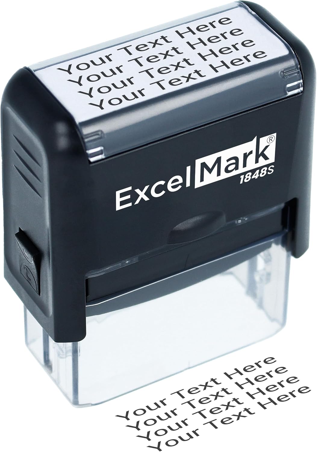 ExcelMark Custom Rubber Stamp ¨C Clean Easy Stamping ¨C Personalized Self-Inking Stamp (Medium)