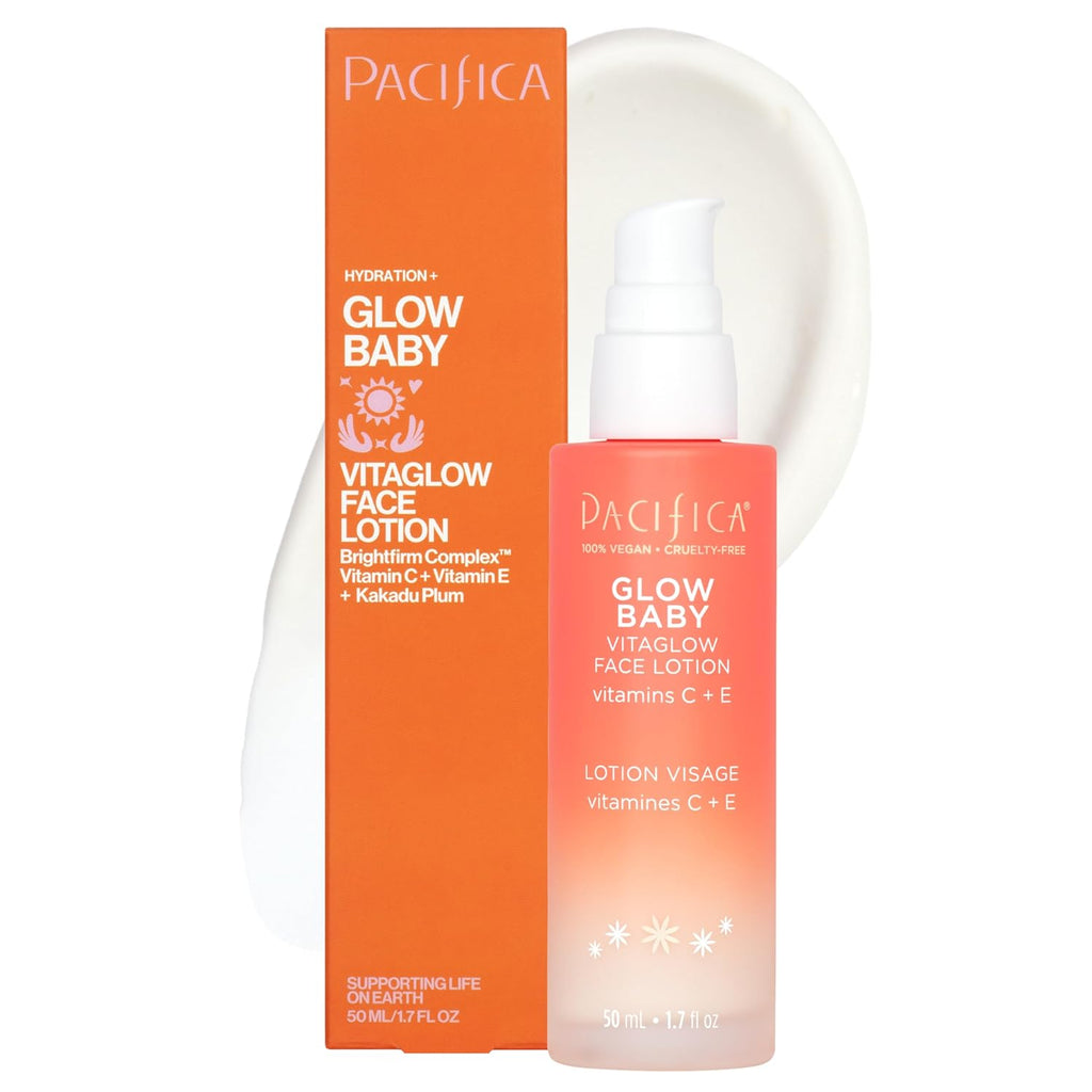 Pacific Beaut Glo Bab VitaGlo Fac Lotio an Brightenin Fac Was Set Skincare Vitami an E AHA Exfoliator Cleanser Hydrating Moisturizer Vegan 1. f o an f o (Se o 2)