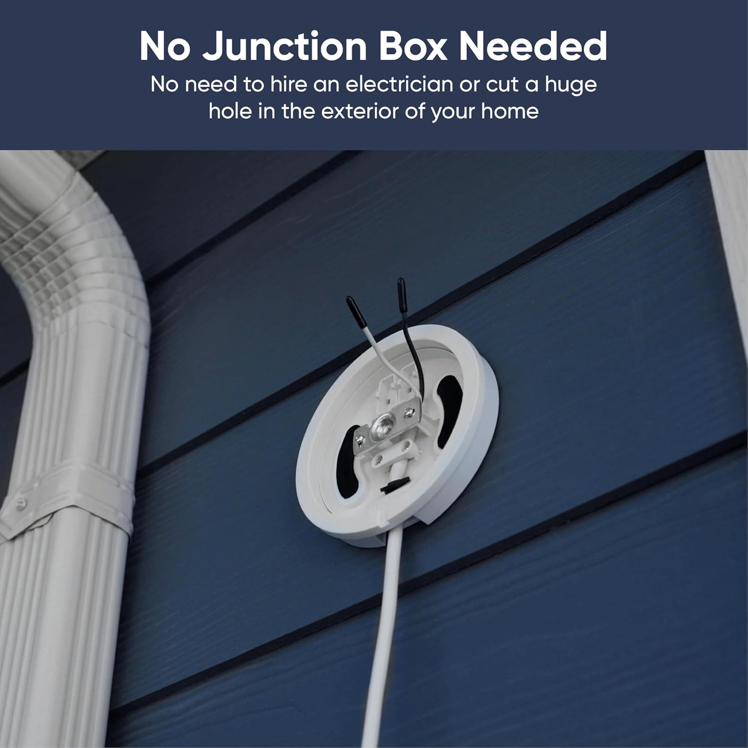 WYZ Floodligh Camer v wit Plug-i Mount 2 H Outdoo Securit Camera Colo Nigh Vision Motio Activated Electrica Bo wit 20f Weather-Resistan Powe Cable Eas Installatio (White)