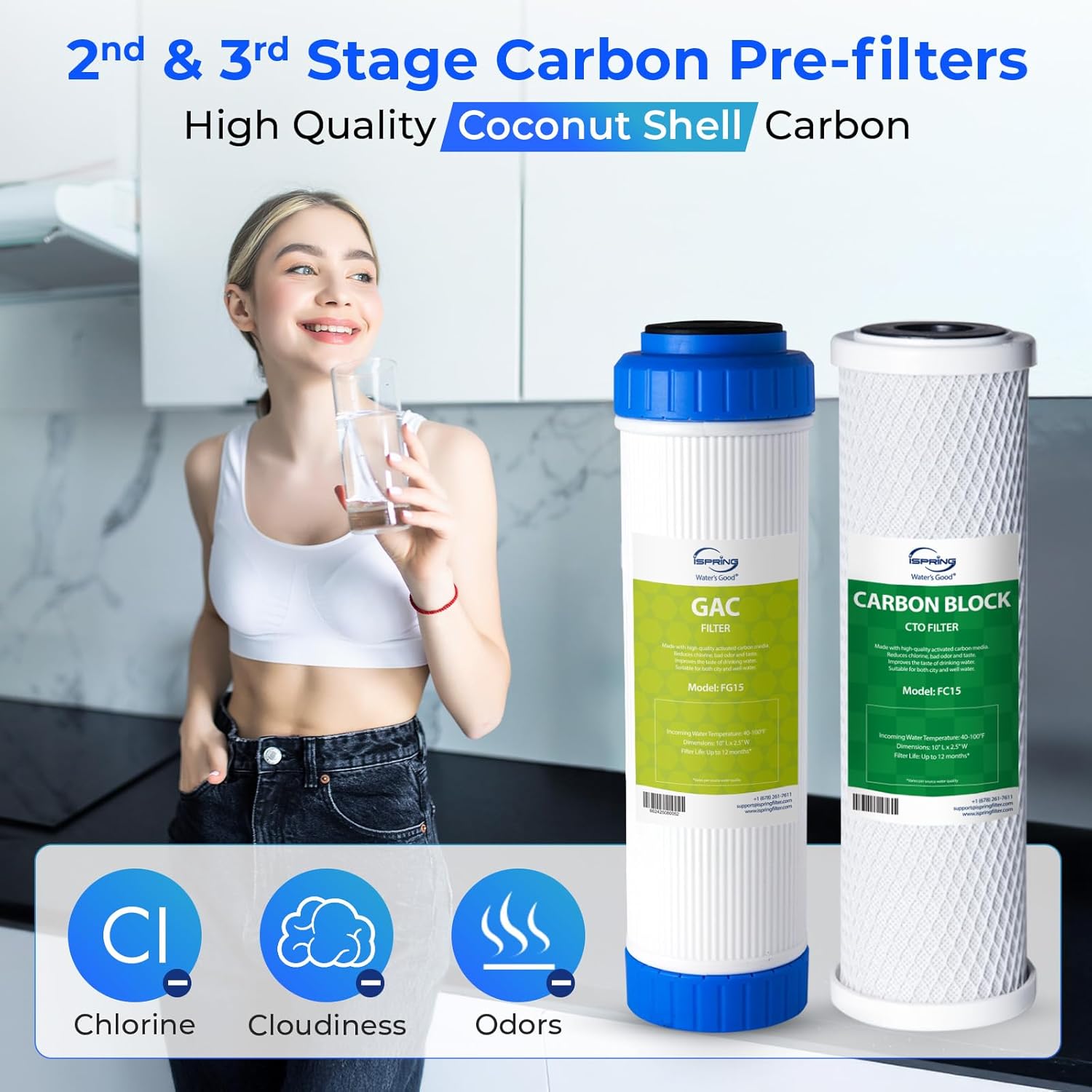 iSpring F19K75 NSF Certified 2-Year Replacement Filter Set for 6-Stage Reverse Osmosis Systems, Alkaline Mineral Filter, 19-Count, Long-Lasting Purification