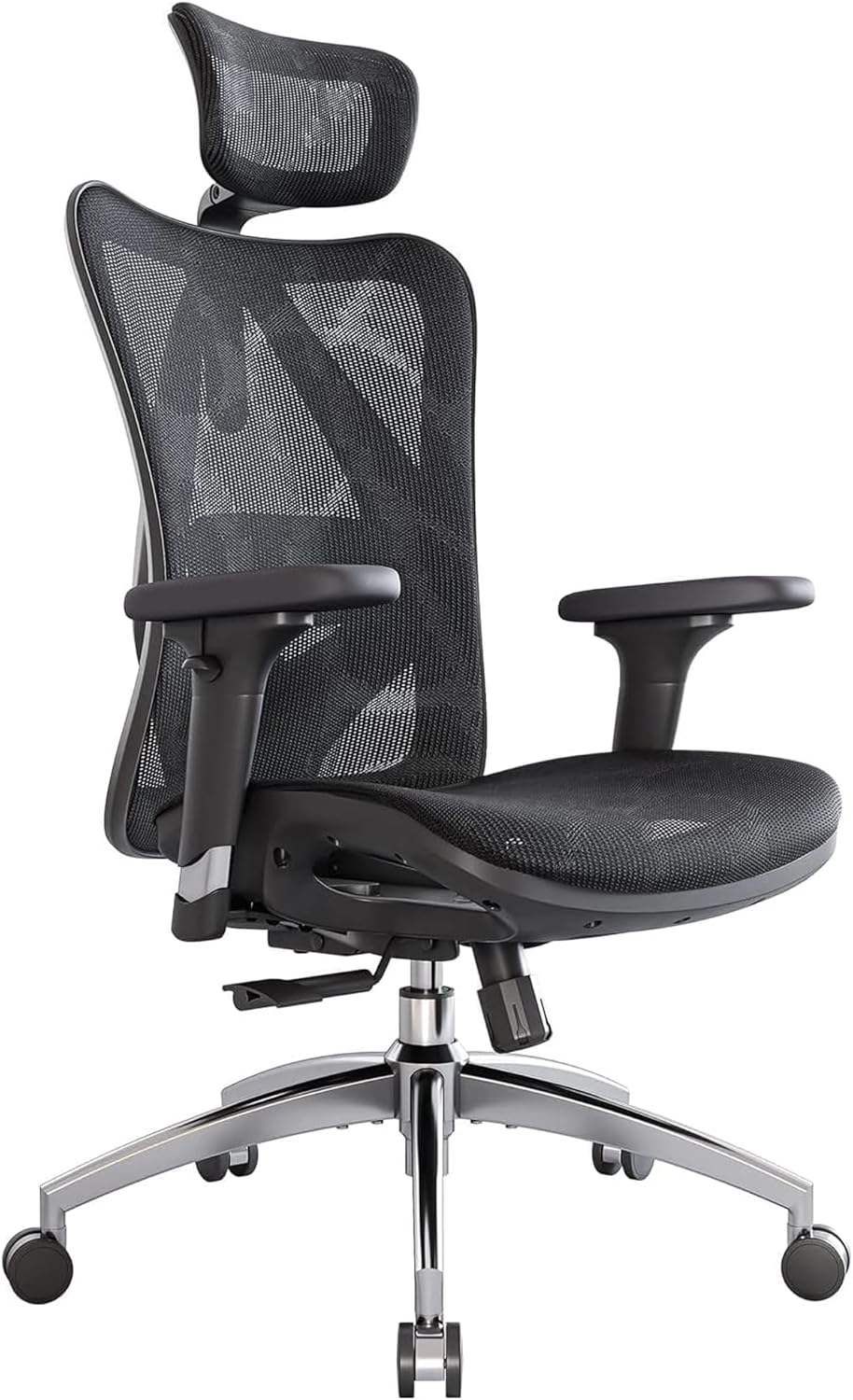SIHOO M57 Ergonomic Mesh Office Chair, High Back Home Desk Chair with 3D Armrests, Lumbar Support and Adjustable Headrest, Comfortable Computer Chair, Big Tall Office Chair Hold 330 LBS-Black