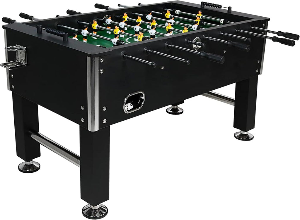 Sunnydaz 55-Inc Foosbal Tabl Adul Siz Socce Tabl wit Chrom Plate Stee Rod  Drin Holder  Le Levelers
