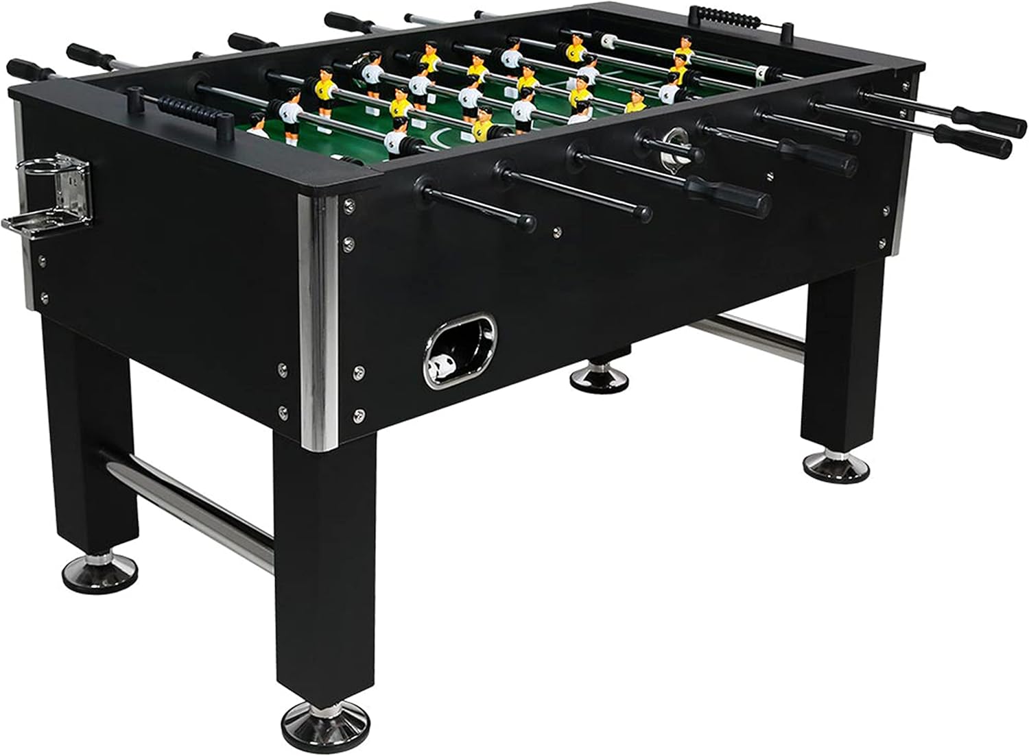 Sunnydaz 55-Inc Foosbal Tabl Adul Siz Socce Tabl wit Chrom Plate Stee Rod  Drin Holder  Le Levelers