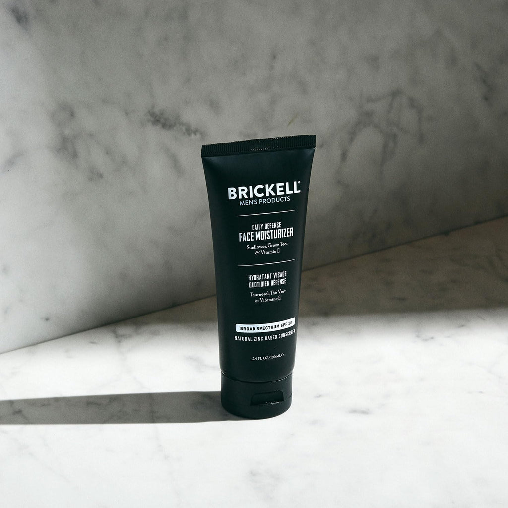 Brickel Men' Dail Defens SPF2 Fac Moisturize fo Men Natura Organic Zin Oxid Fac Moisturizin Minera Sunscreen Hydrate Protect Ski Agains Harmfu UVA/ rays 3.4oz Unscented