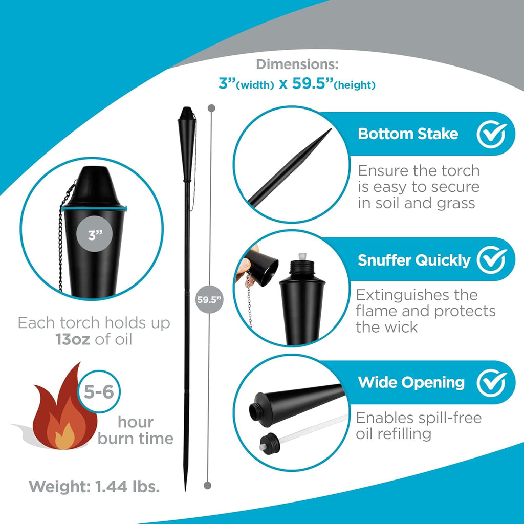 BIRDROC HOM Outdoo Torche Durabl Construction Moder Design Weathe Resistant Citronell Oi Compatible Idea fo Backyards Patios Pathway Garde Torch Pack