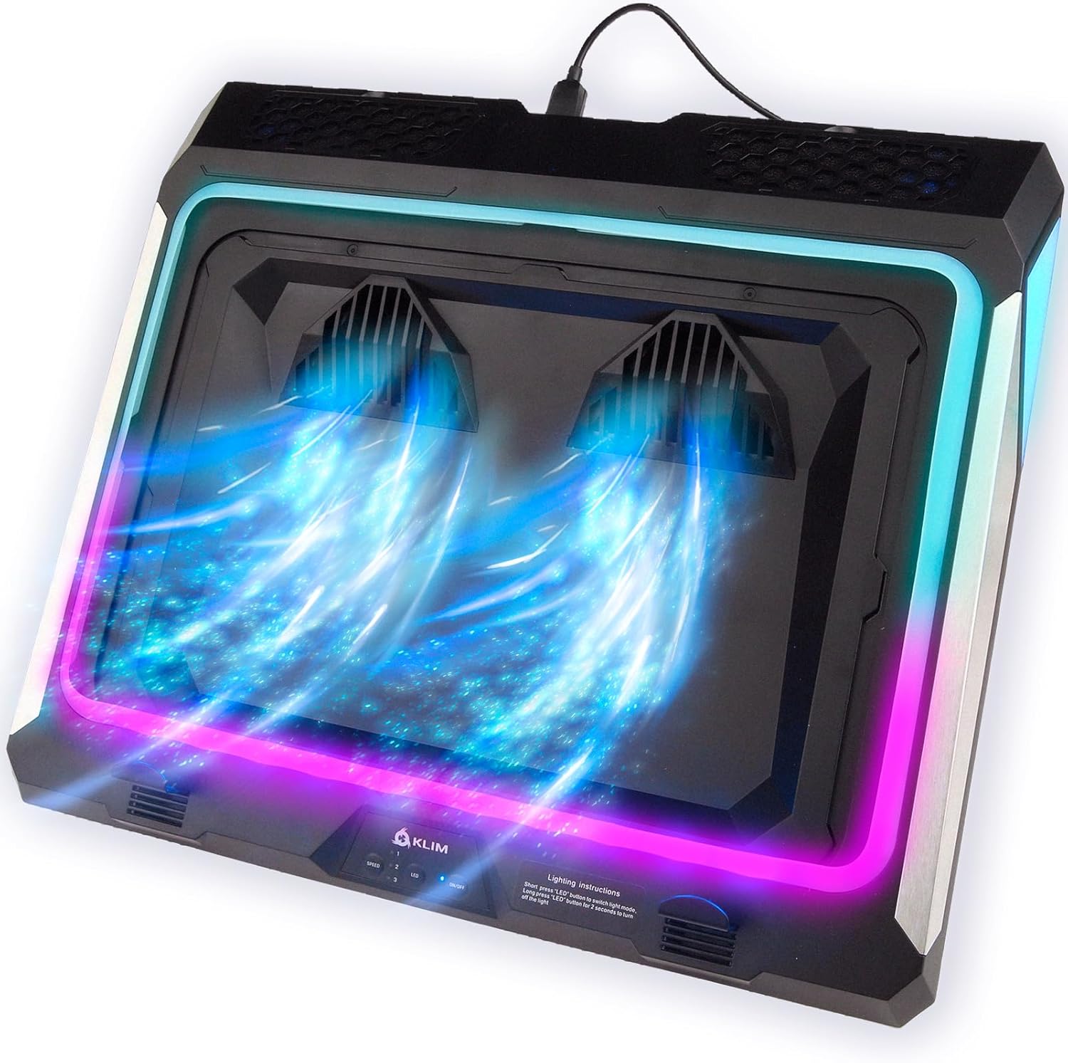 KLI Mistra Lapto Coolin Pa Ne Powerfu Turbo-Lapto Fan (450 RPM Rubbe Sea an Dus Filter fo Maximu Performanc Gamin Lapto Coole t Avoi Overheatin 15.6-17. inch