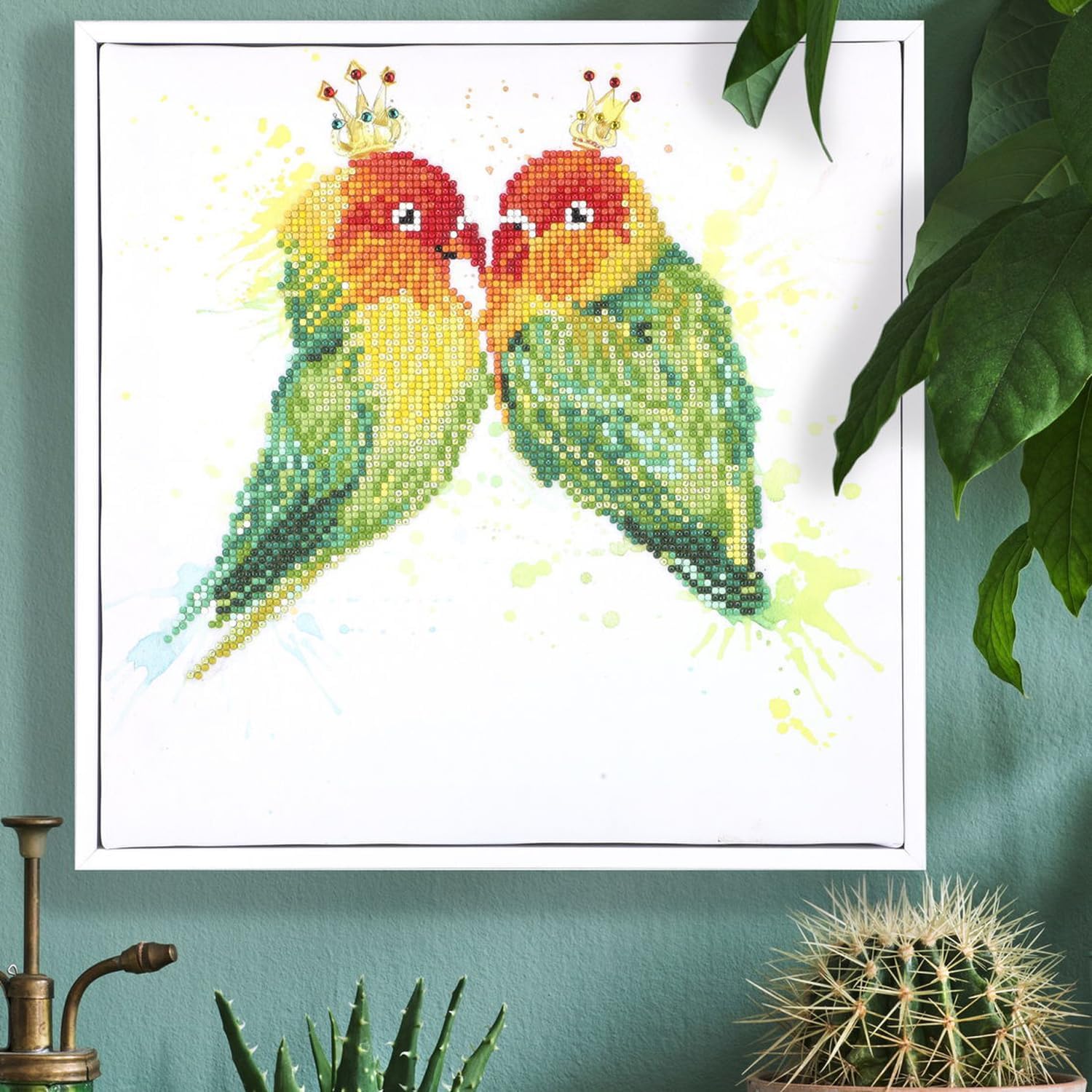 DIAMON DOT Lov Bird Diamon Paintin Kit fo Adult Diamon Ar Kit Relaxin Creativ Craf Ki wit Dot Gem 12x12