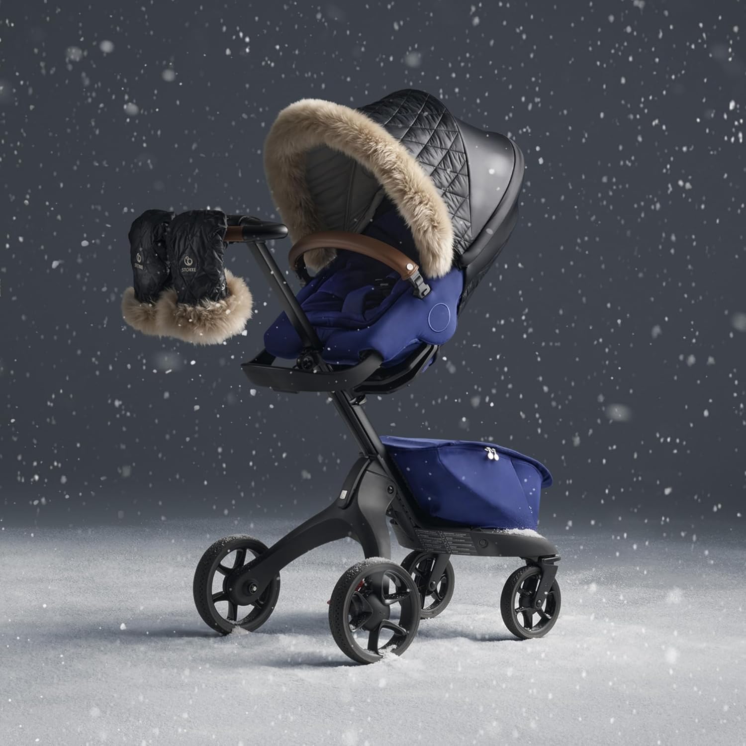 Stokk Xplor Winte Kit Ony Blac Protect Bab fro Col Weathe Win Include Fleec Mitten fo Parent PFC-Fre Fabrics Reflectiv Zipper Genuin Sheepski Rims