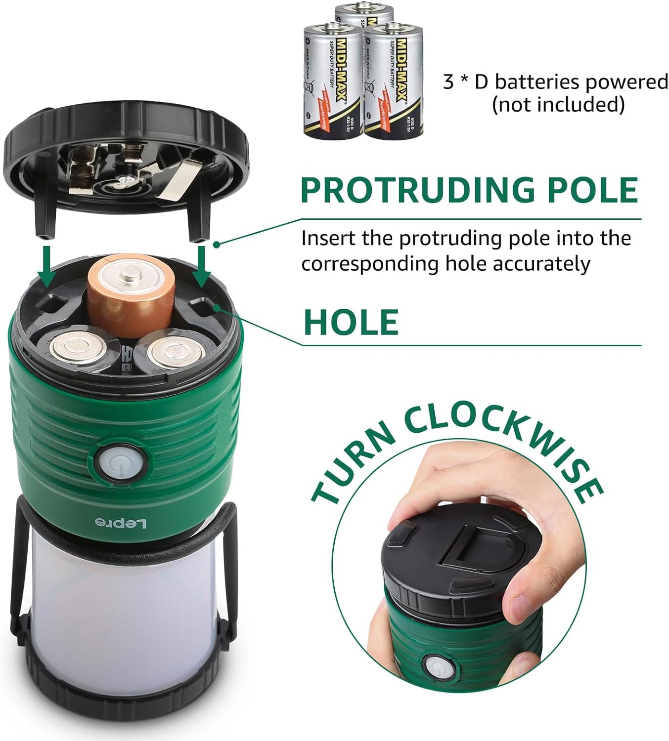 Lepr Campin Lantern Batter Powere LE wit 1500LM Ligh Modes Waterproo Ten Light Lanter Flashligh fo Hurricane Emergenc Light Surviva Kit Storms Outages Fishing Hiking