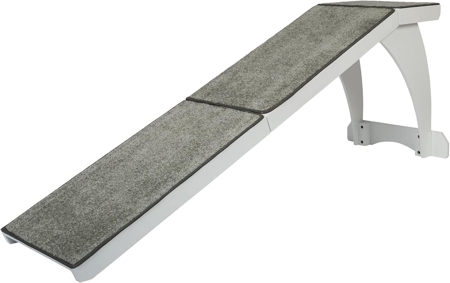PetSafe CozyUp Bed Ramp - Supports Pets Back Joints - High Traction Carpet Surface - Furniture-Grade Wood - Cherry or White Finish - Heavy Duty Bed Access Ramp - White