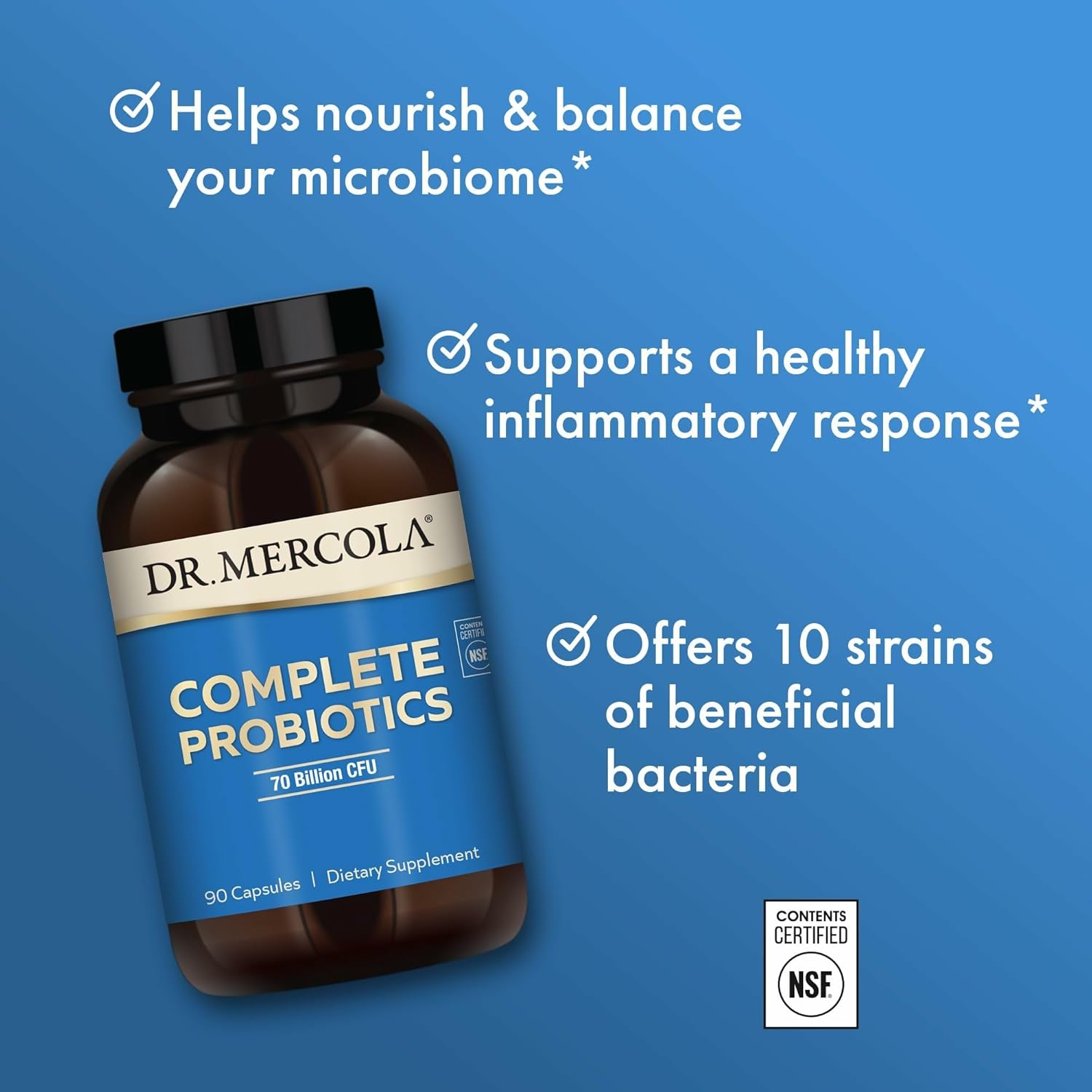 Dr Mercol Complet Probiotic 7 Billio CF Support Immune Digestiv Gu Healt Feature 1 Strain Shel Stabl GMO-Free Gluten-Fre Soy-Fre 9 Capsule (9 Servings)