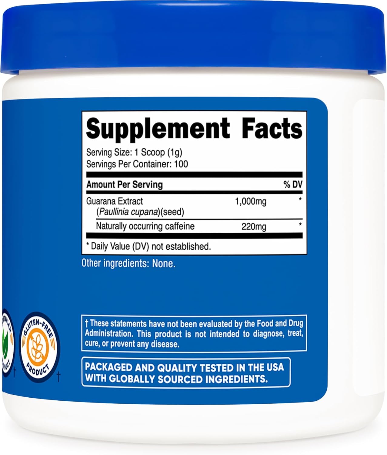 Nutricost Guarana Extract Powder 100 Grams - Natural Brazilian Herbal Caffeine/Energizer Supplement