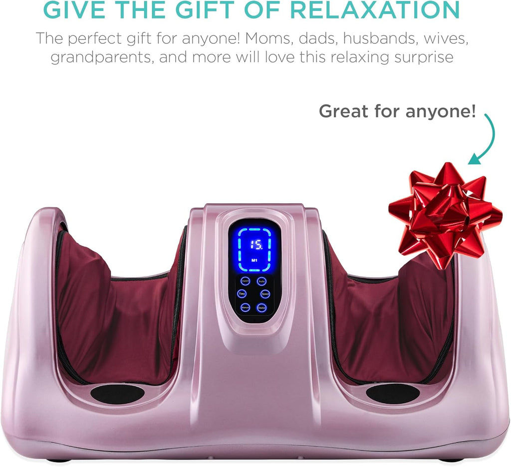 Best Choice Products Shiatsu Foot Massager for Pain Relief, Plantar Fasciitis, Neuropathy, Blood Circulation, Remote Control w/Compact Design - Rose Gold