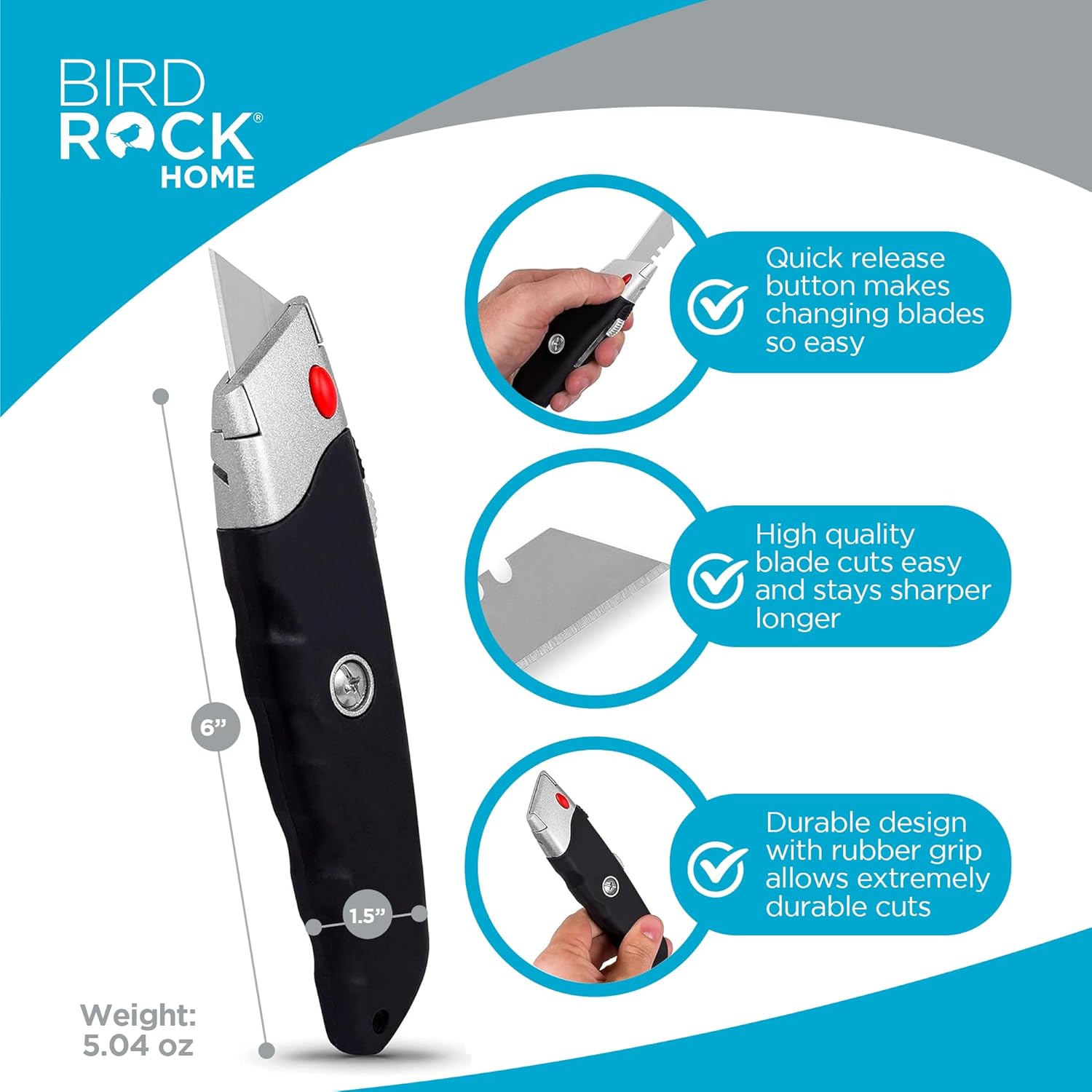 INTERNET' BES Premiu Utilit Knif Se Retractabl Bo Cutte wit Rubbe Handl Heavy-Dut Cuttin fo Cardboard Carpet Plasti Retractabl Blad Include Razo Knive Extr Blades