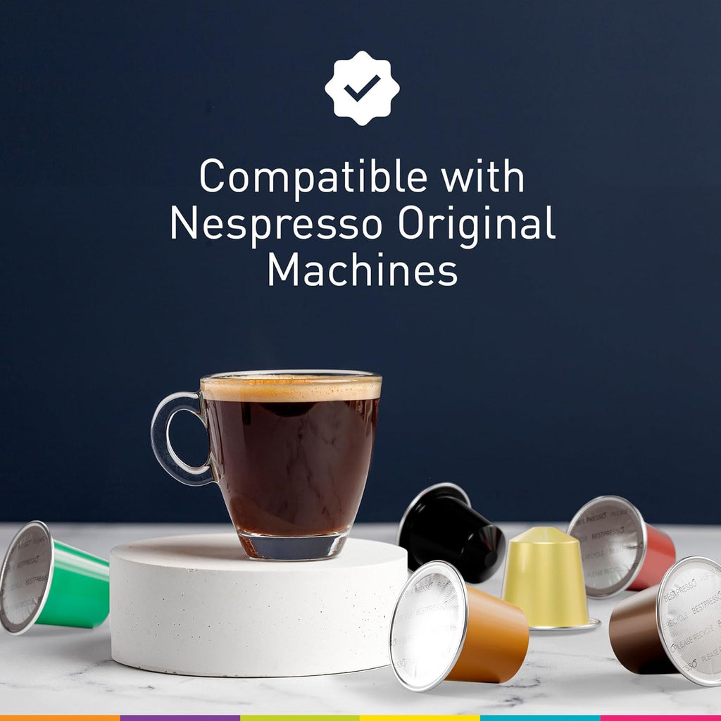 Bestpresso Coffee for Nespresso Original Machine 120 pods Certified Genuine Espresso Chocolate Blend (Medium Intensity) Pods Compatible with Nespresso Original 60 Days Satisfaction Guarantee