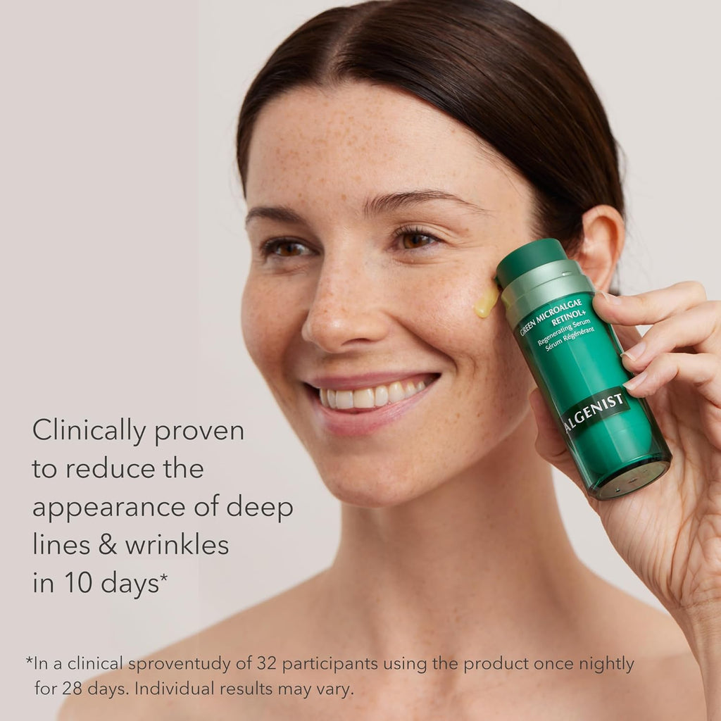 Algenis Gree Microalga Retinol Regeneratin Seru Ant Agin Seru wit Plan Based Time-Releas Retino Even Textur Visibl Reduce Dee Line Wrinkle wit Minima Irritatio ( oz)
