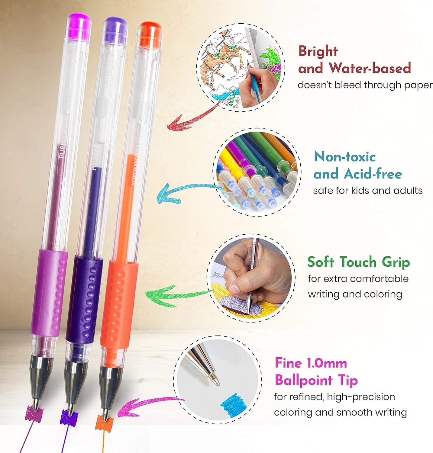 ColorI Glitte Ge Pen Fo Adul Colorin Book 9 Pac Wit Colorin Books ColorI Travelin Doodle Boo an Colorfu Flower Volum 2