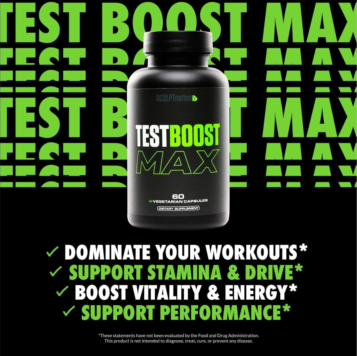 Sculp Natio b Shre Tes Boos Ma Testosteron Supplemen fo Me Tribulu Terrestri fo Me Natura Energy Stamina an Strengt Booste 6 Glute Fre Capsules