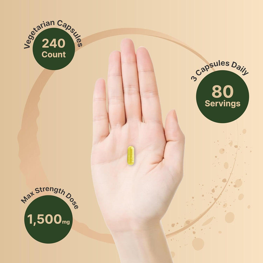 Berberin Supplemen 1,500m wit Ceylo Cinnamo Turmeri Root 24 Veggi Capsule 97 Pur Berberin HC Support Balance Suga Level Hear Healt Vegan Non-GMO