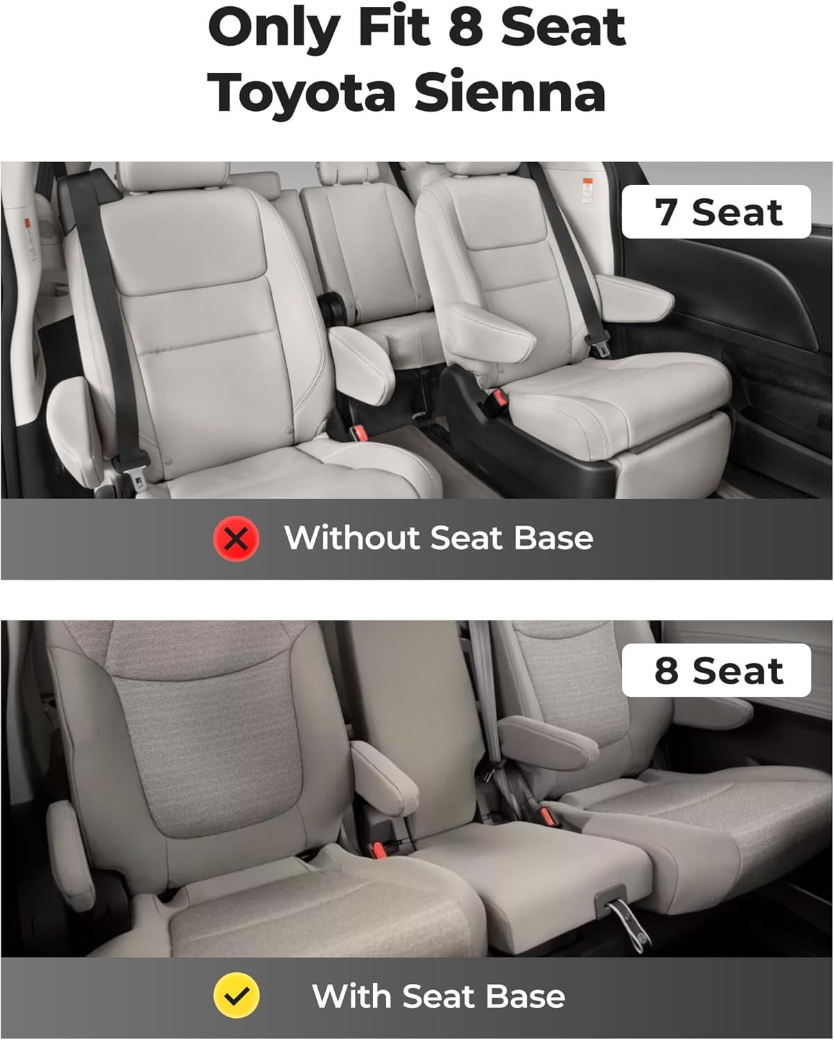 3W Floor Mats Fit Toyota Sienna 2021-2026 (Only for 8 Seat) LE/XLE, TPE All Weather Custom Fit Floor Liner for Toyota Sienna 1st, 2nd and 3rd Row, Black (Only for 8 8assenger)