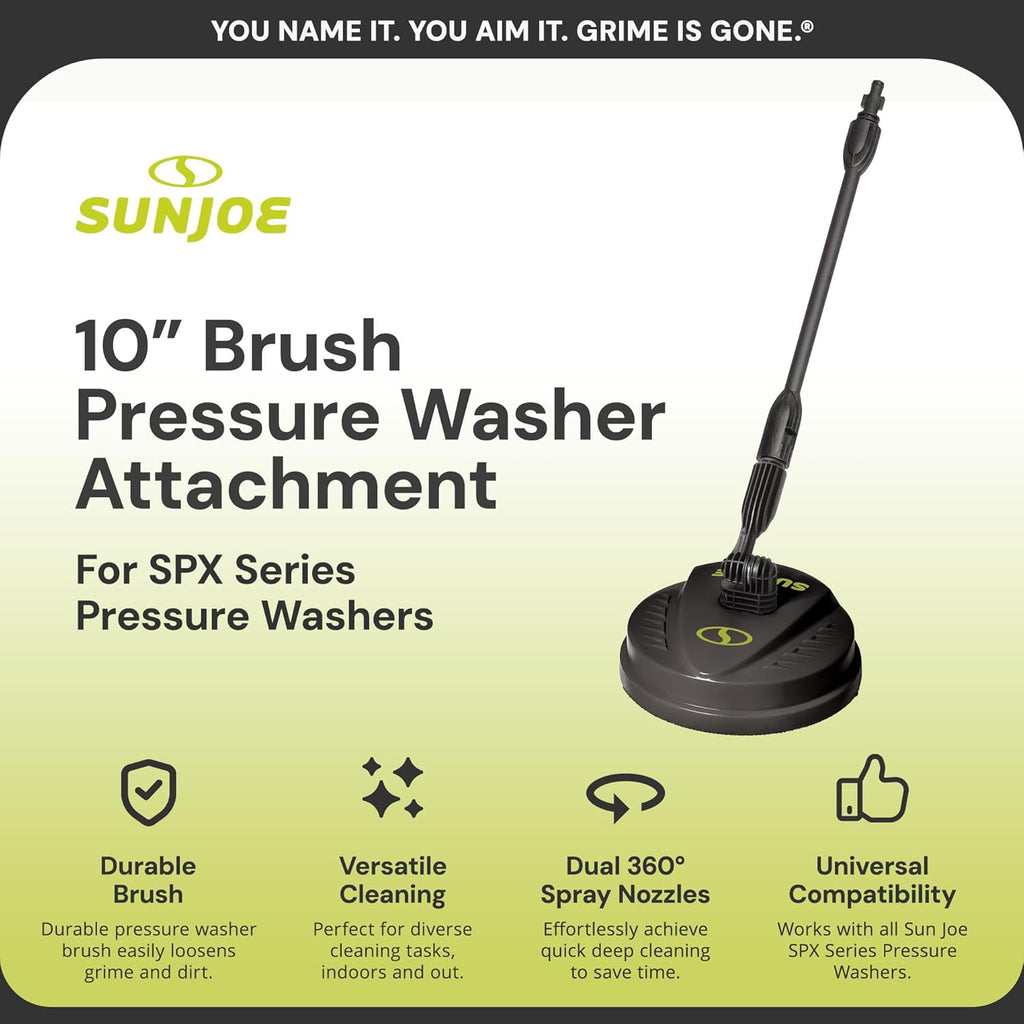 Su Jo 10-Inc Multi-Surfac Pressur Washe Cleane Attachmen wit Dua 360 Rotatin Spra Nozzle Deck Patio Drivewa Garag Cleanin fo SP Serie Pressur Washers SPX-PCA10