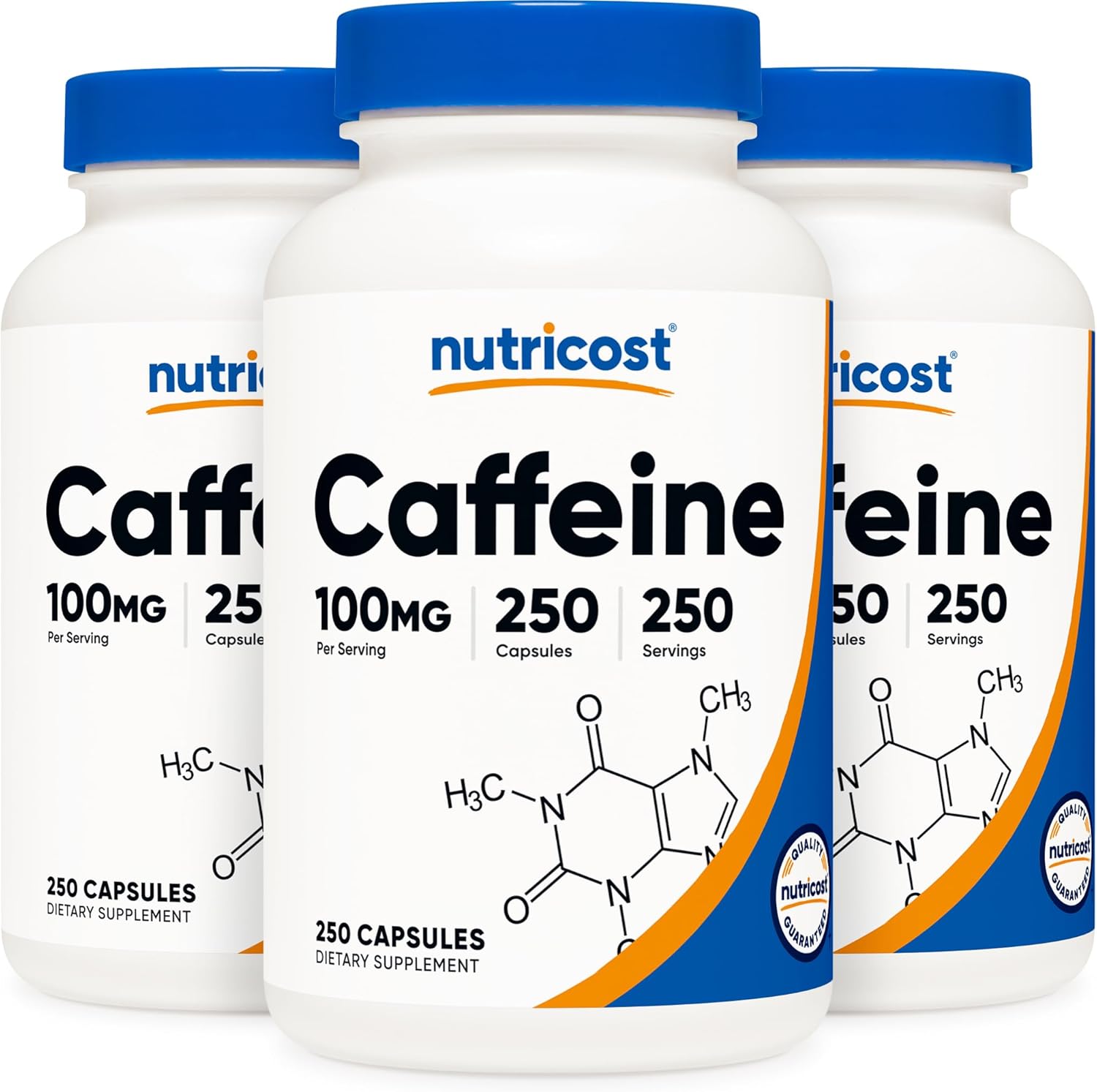 Nutricost Caffeine Pills 100mg Per Serving, 250 Capsules