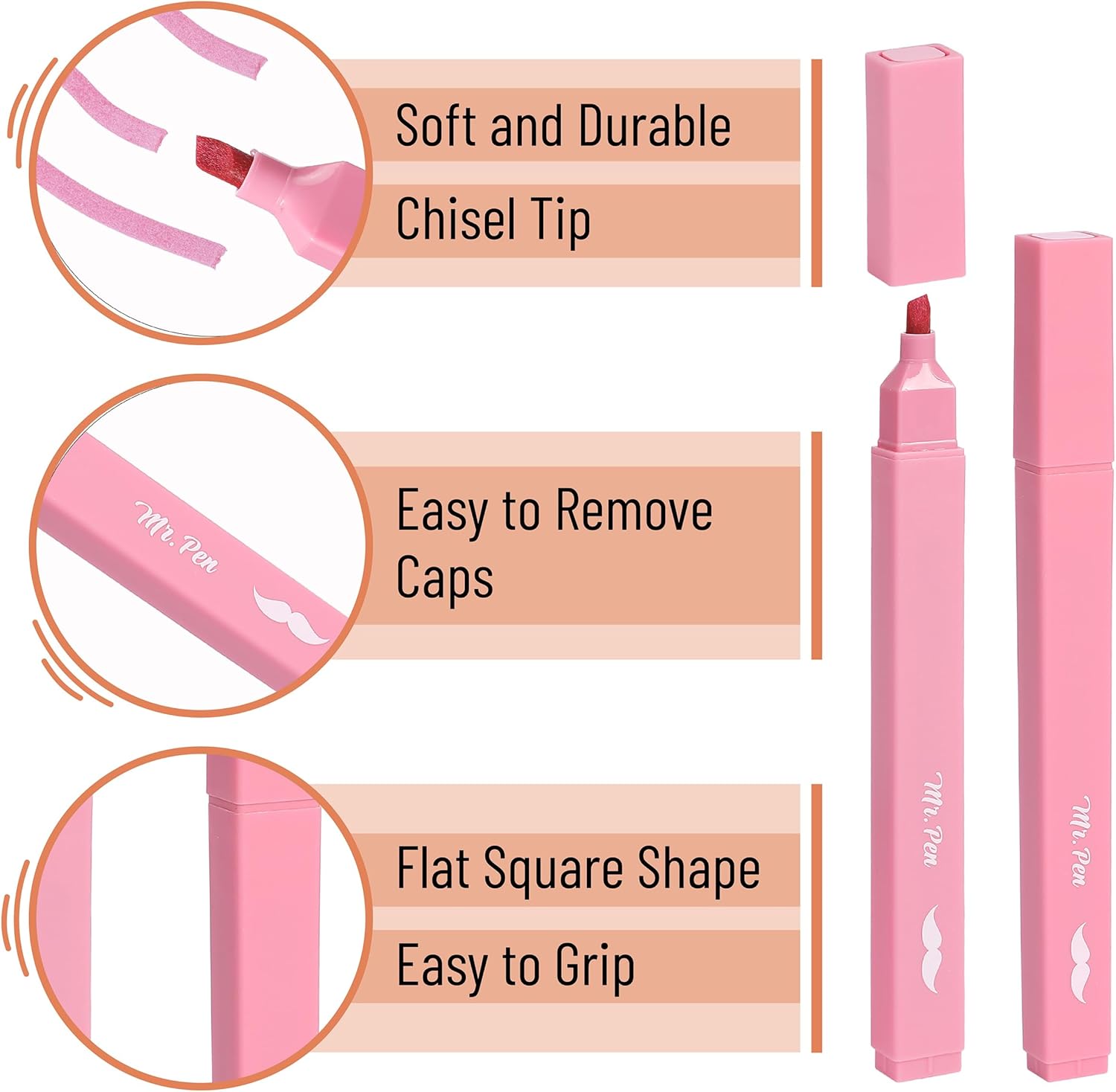 Aesthetic Highlighters, 8 pcs, Chisel Tip, Assorted Colors, No Bleed Bible Highlighter Pastel