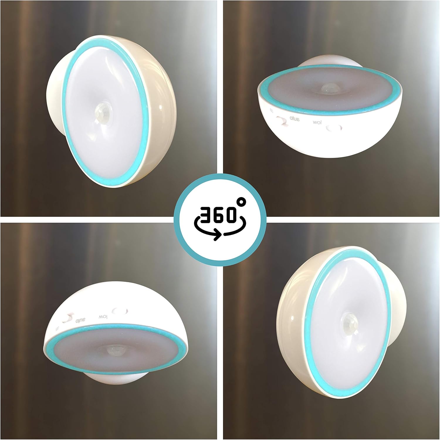 Cruis O Motion-Activate Batter LE Ligh wit Magneti Base 360 Rotatin Nigh Lam fo Closets Bathrooms Hallway Cabinets Wireless Eas Install Aut Senso fo Hands-Fre Illumination