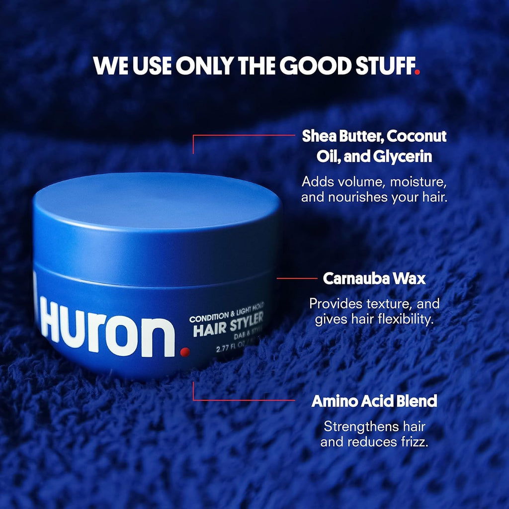 Huro Clea Citru Wood Hai Style Conditionin an Friz Contro Pomad Lightweight Nourishin Hai Stylin Crea wit She Butte Coconu Oi Matt Finis 2. oz