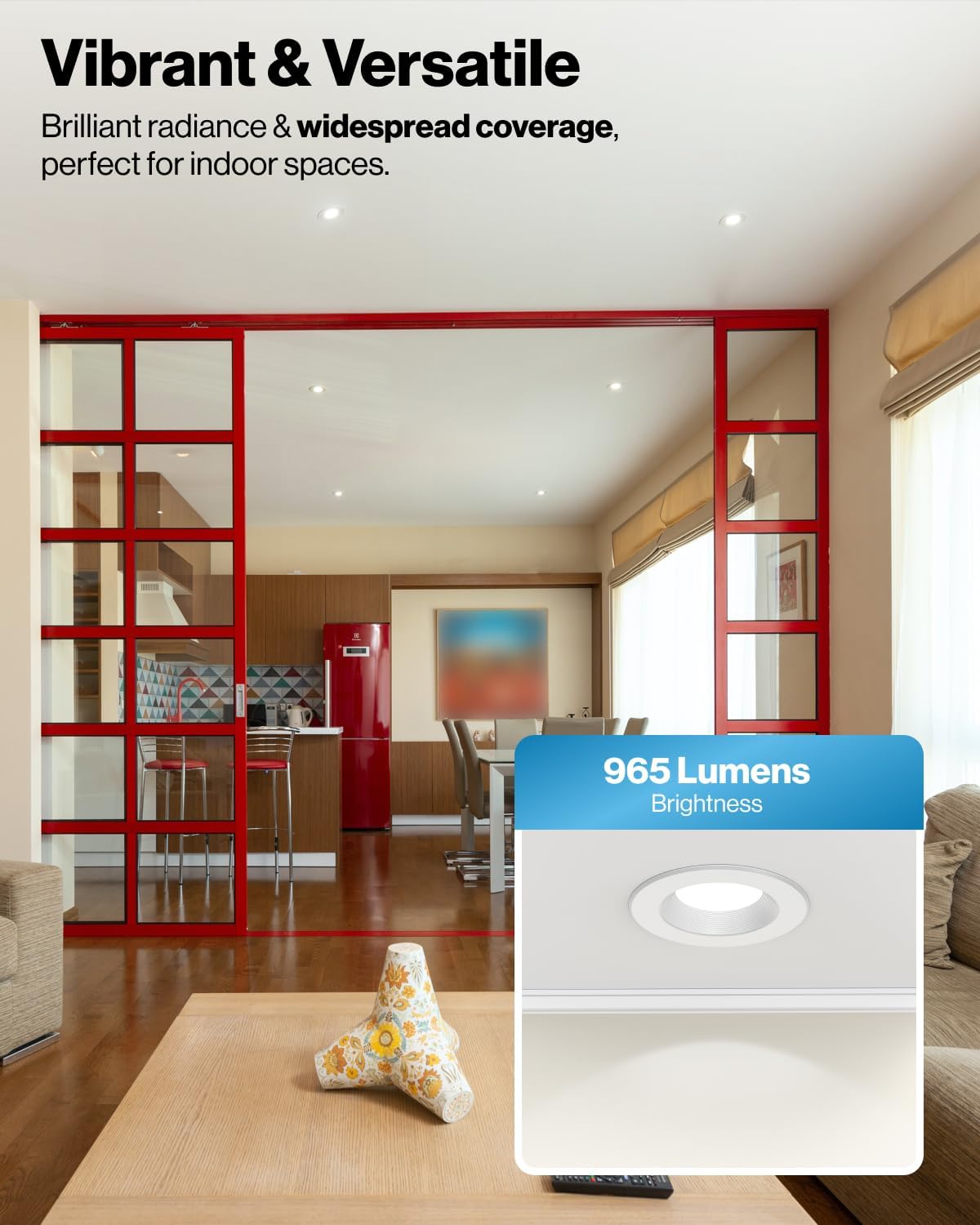 Sunc 8 Pac Inc LE Recesse Lights Retrofi Lightin LE Ca Light Downlight 660LM 2700K/3000K/3500K/4000K/5000K Dimmable Baffl Trim 11W=60W 5000 Lifetim Hours Dam Rate UL