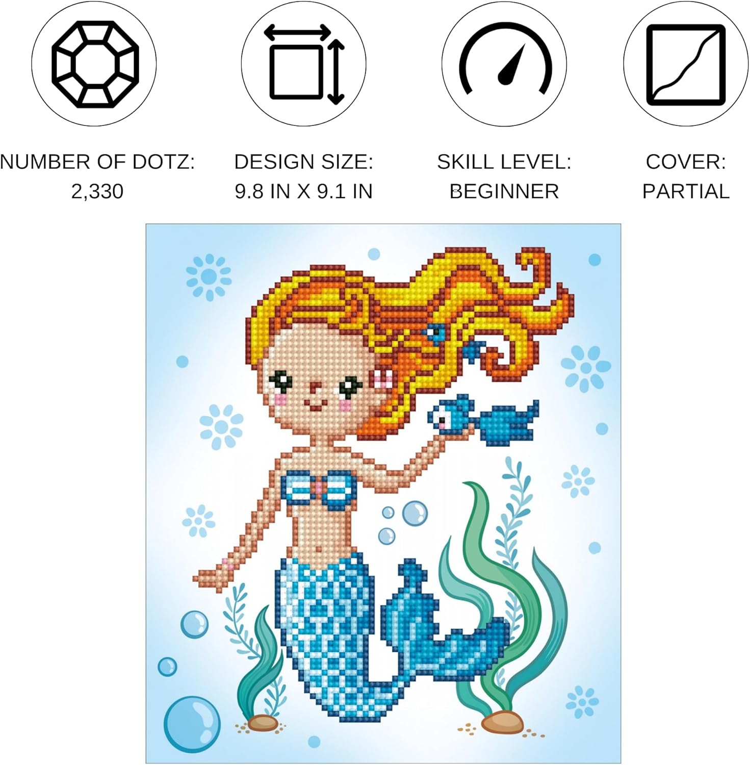 DIAMON DOT Swee Swimme Diamon Paintin Kit fo Adult Diamon Ar Kit Relaxin Creativ Craf Ki wit Dot Gem 9.8x9.1