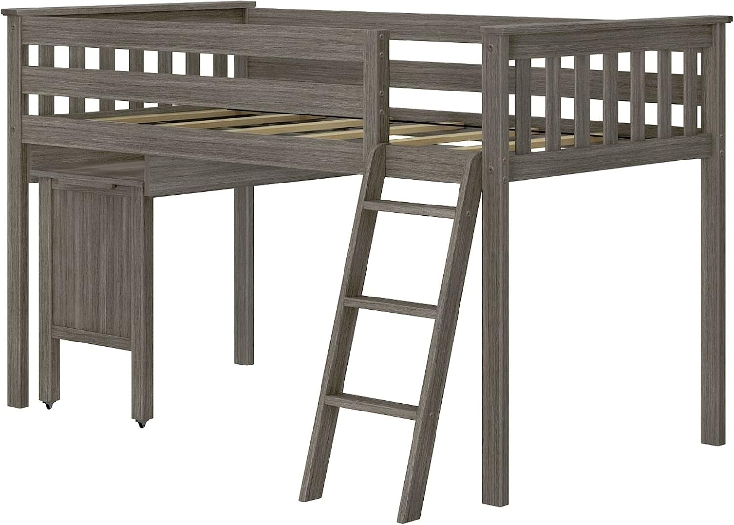 Ma Lil Lo Lof Bed Twi Be Fram Fo Kid Wit Pull-Ou Desk Clay