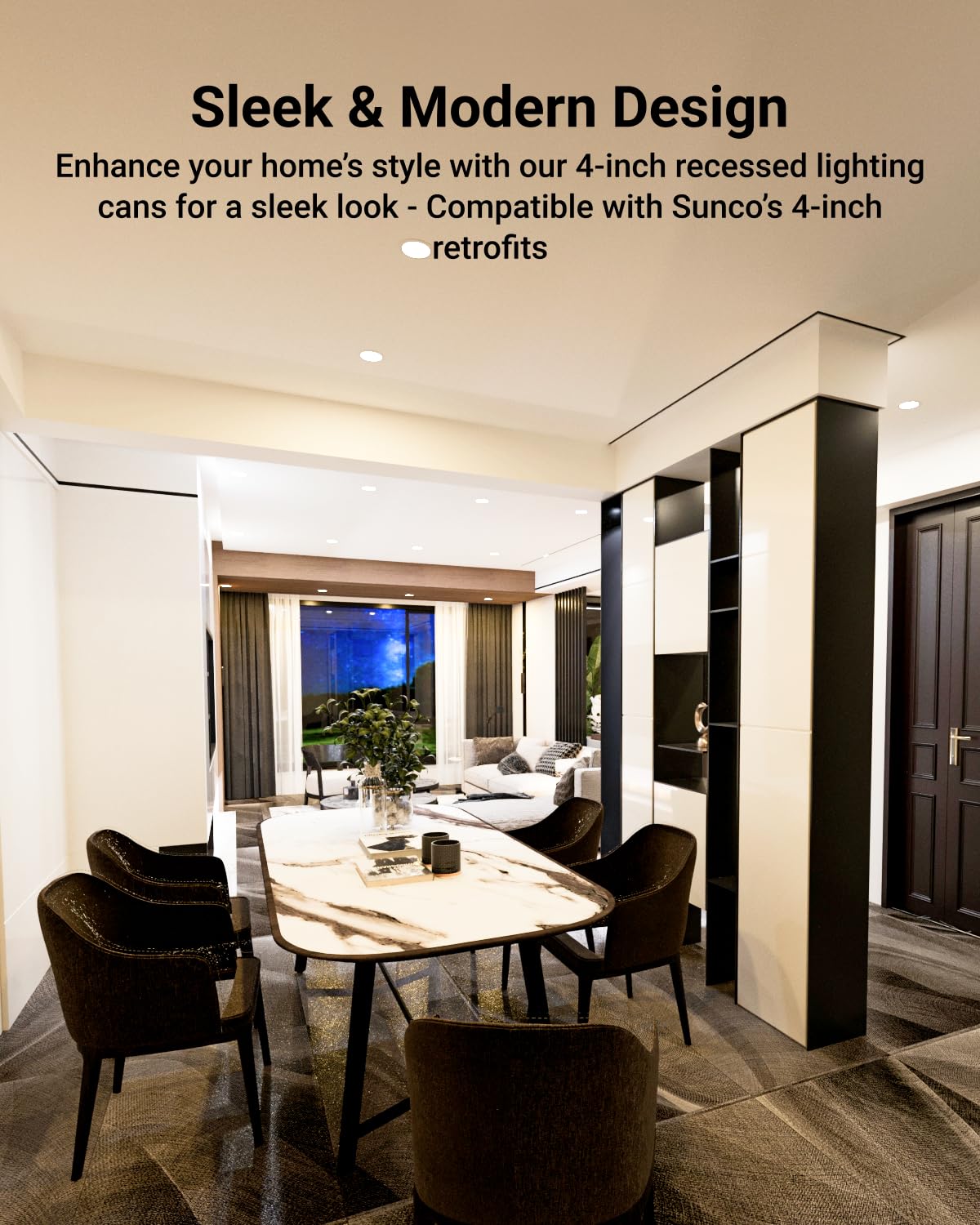 Sunc Inc Recesse Lightin Housin Can Remode Ai Tigh Ceilin Cans 120-277V,Har Wired TP2 Connecto Included Eas Install I Rate U Pack
