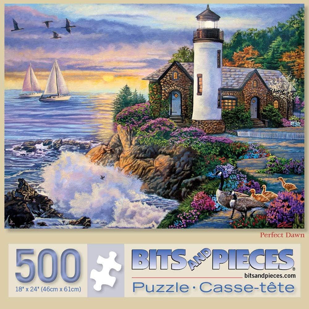 Bits and Pieces ¨C Large 500 Piece Jigsaw Puzzle for Adults ¨C ¡®Perfect Dawn¡¯ Designed by Artist Laura Glen Lawson, Completed Puzzle Size: 18inch x 24inch