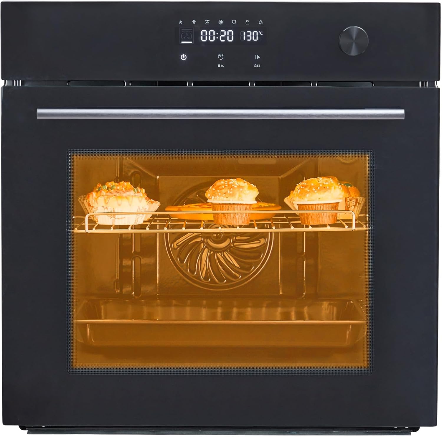 GarveeHom 2 i 6 Oven Cookin Function 10 Menu Touc Contro Ove i Stainles Stee fo Hom Baking Black