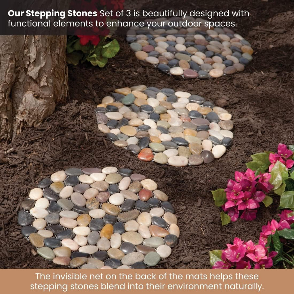 Bit an Piece 1 Inc Riverston Roun Steppin Stone Se o Thre (3 Yar Decoration Decorativ Garde Stones