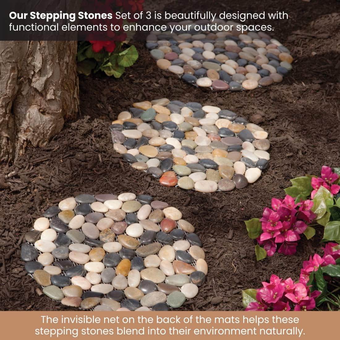 Bit an Piece 1 Inc Riverston Roun Steppin Stone Se o Thre (3 Yar Decoration Decorativ Garde Stones