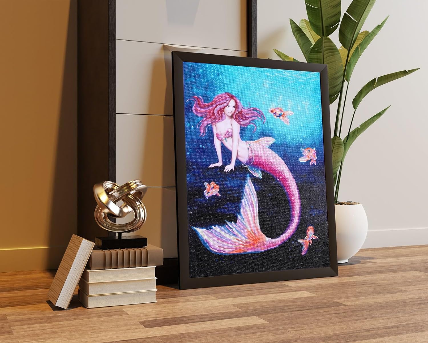 DIAMON DOT Aureli Mermai Diamon Paintin Kit fo Adult Diamon Ar Kit Relaxin Creativ Craf Ki wit Dot Gem 30.7inchx20.5inch
