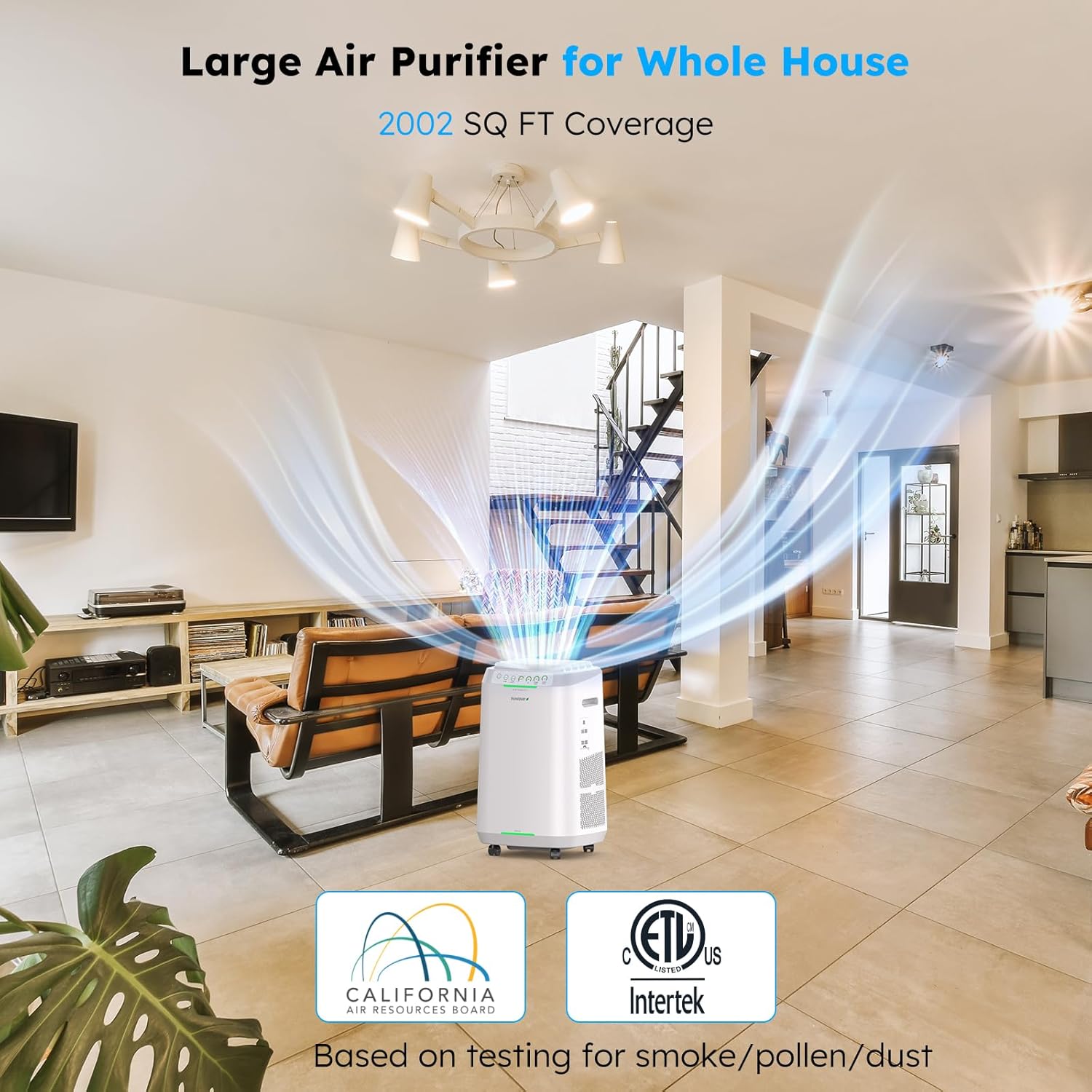 OxyPur ZER Ai Purifie fo Hom Larg Room U t 2,00 S F 100 Particl Remova t 0. Micron Dua 4-Stag Filtration Adjustabl Airflow Smar Ai Cleane Washabl Reusabl Filter