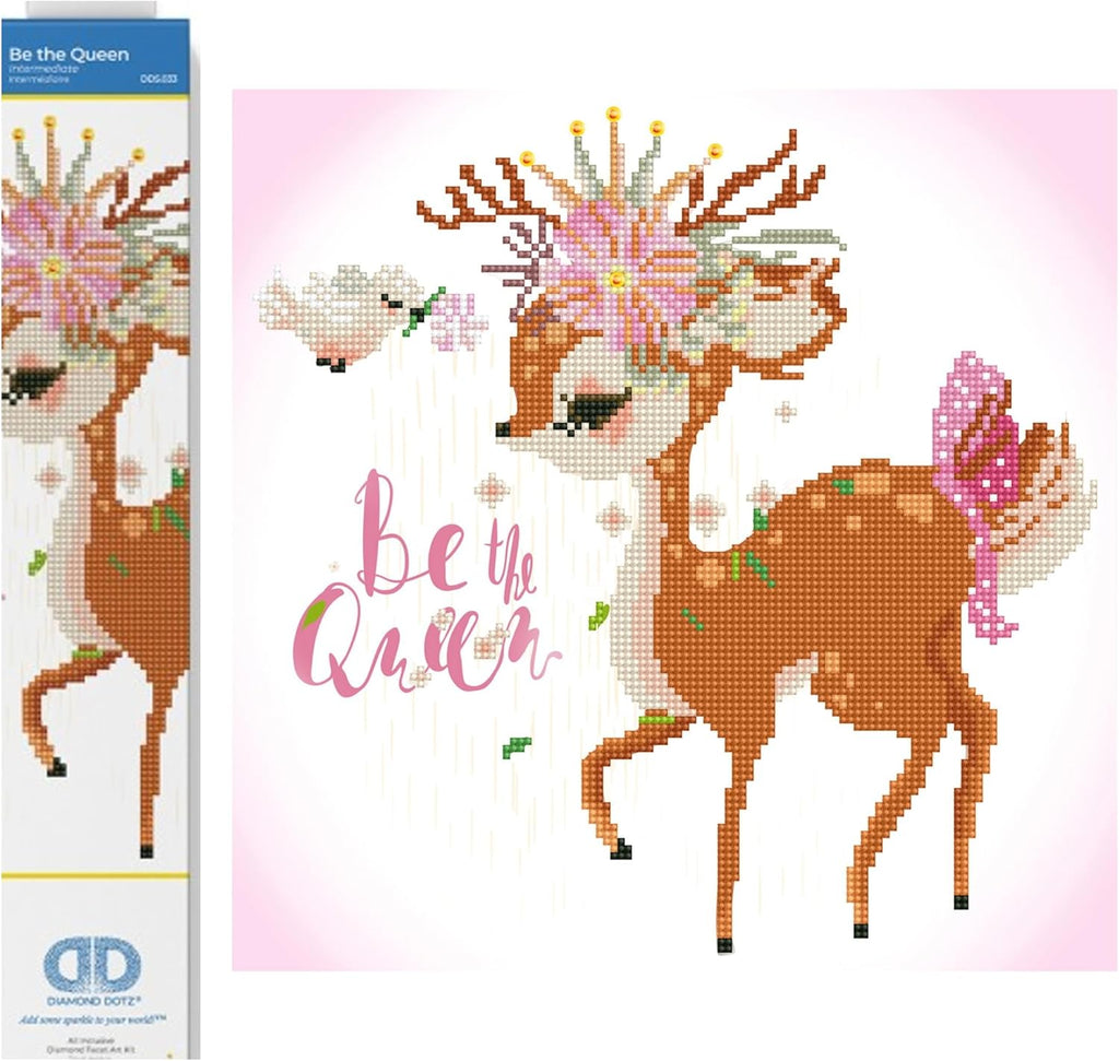 DIAMON DOT B Th Quee Dee Diamon Paintin Kit fo Adult Diamon Ar Kit Relaxin Creativ Craf Ki wit Dot Gem 13.8inchx13.8inch