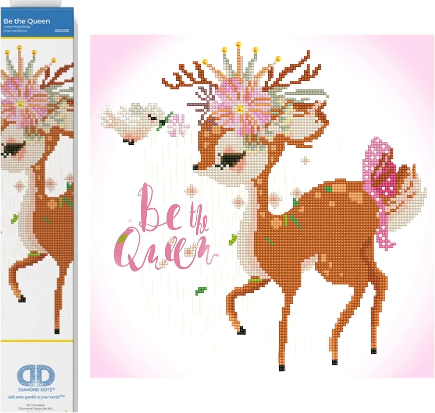 DIAMON DOT B Th Quee Dee Diamon Paintin Kit fo Adult Diamon Ar Kit Relaxin Creativ Craf Ki wit Dot Gem 13.8inchx13.8inch