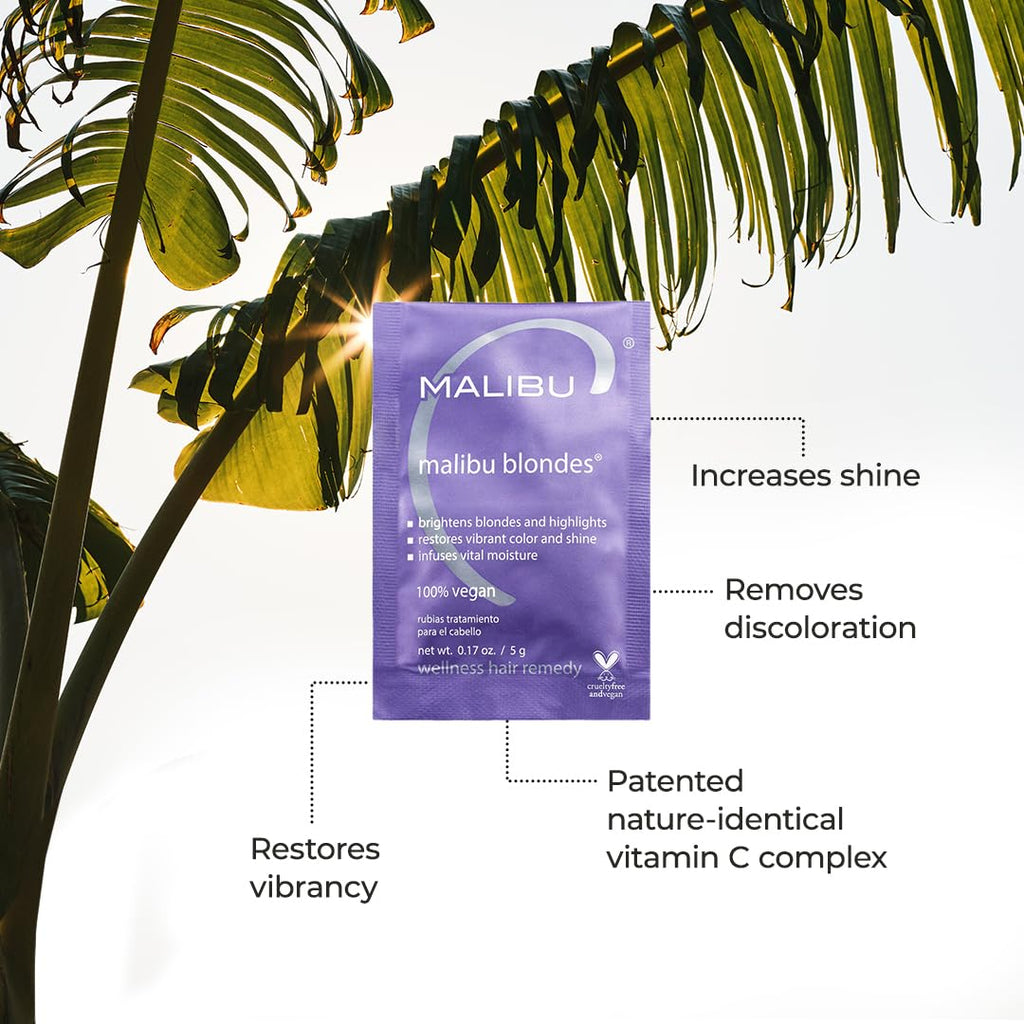 Malibu C Blondes Wellness Remedy - Removes Discoloration from Bleached, Highlighted or Natural Blonde Hair + Restores Vibrance and Shine with Vitamin C Complex