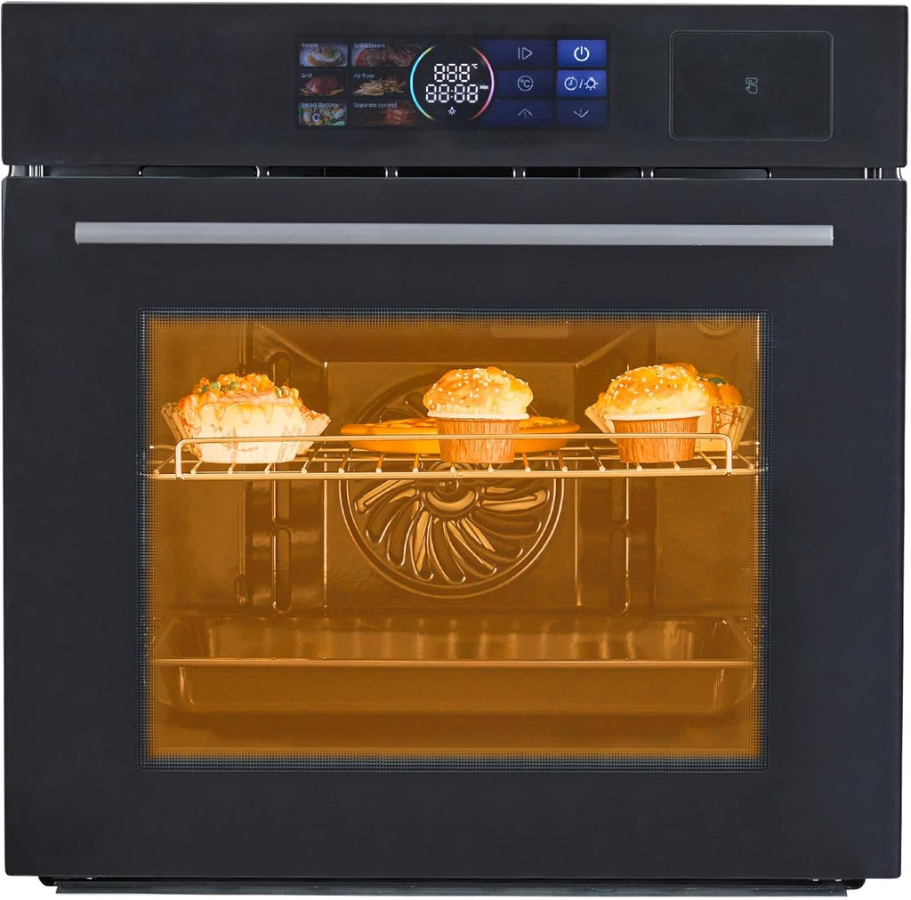 GarveeHom 2 i Electri Wal Oven 2.5Cu. Larg Capacit Versatil Cookin Options 3000 Heating Le Display Touc Control Touc Screen Spaciou Capacity