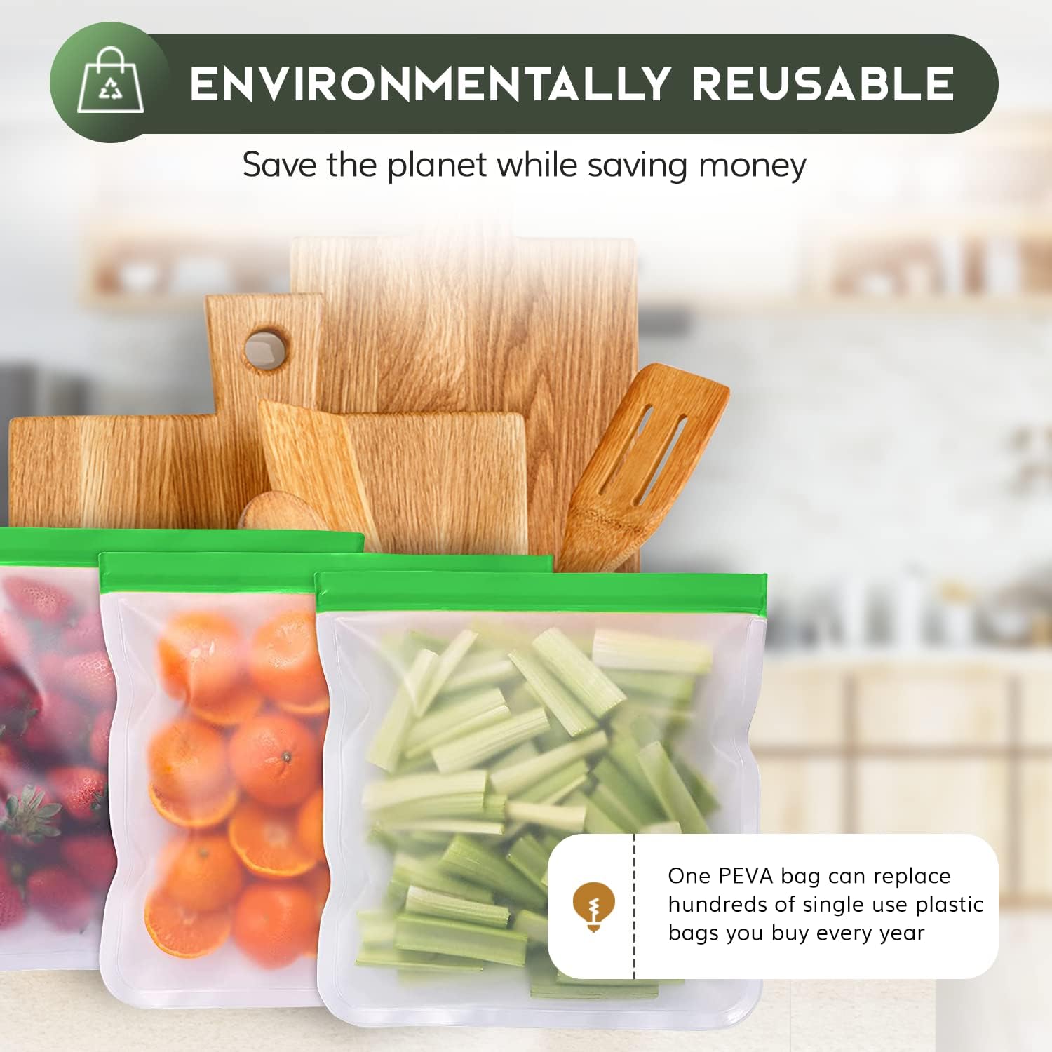 Greenzla Reusable Food Storage Bags - 12 Pack BPA-Free, Extra Thick, Leakproof Freezer Lunch Carriers; 4 Gallon, Sandwich Snack Options - Reusable Lunch Bags
