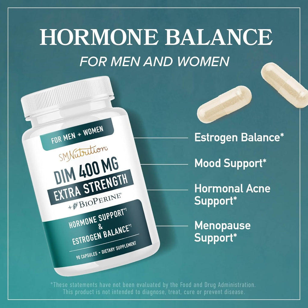 DI Supplemen 400M Extr Strengt Hormon Balanc fo Me an Wome Menopause Acne Ho Flashe Relief Prostat Suppor Antioxidan Suppor Soy-Free Gluten-Fre SMNutritio 9 Ct.