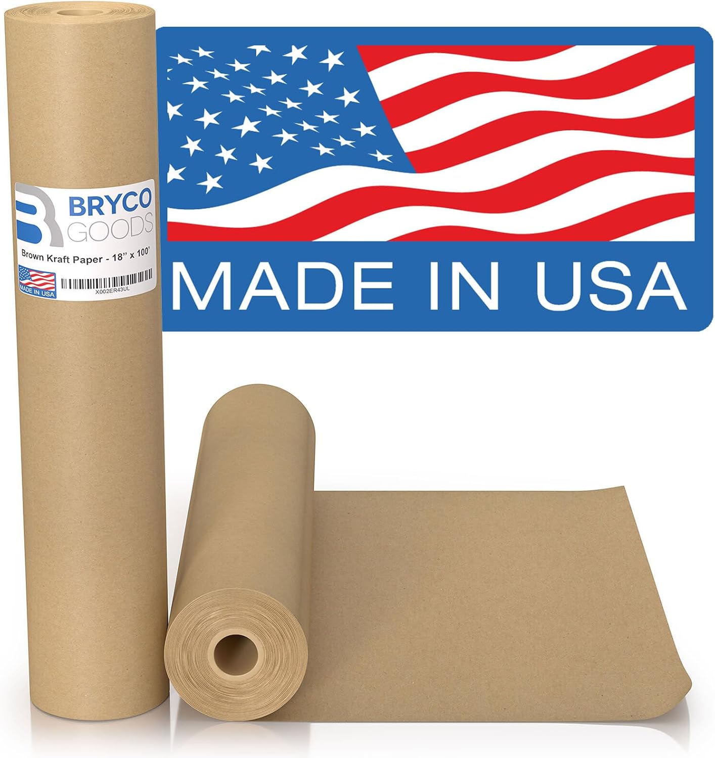 BRYC Pape Rol Dispense 18 Lon Rol Pape Holde an Brow Kraf Pape 18inc 1,200inc (100' Grea Kraf Packin Pape Dispenser Wrappin Pape Cutter Craf Pape Holder