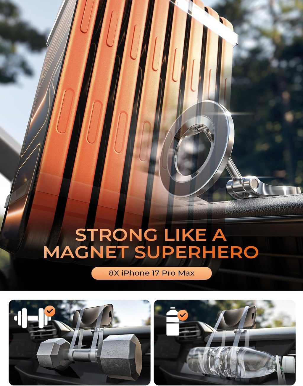 LISEN for MagSafe Car Mount for iPhone 17 PRO MAX, Extra Small Ultra Magnetic Phone Holder for Car Dashboard, Car Phone Holder, Car Accessories for Women Men, Fit for iPhone17 Pro/Air/Max 16 15 14 13