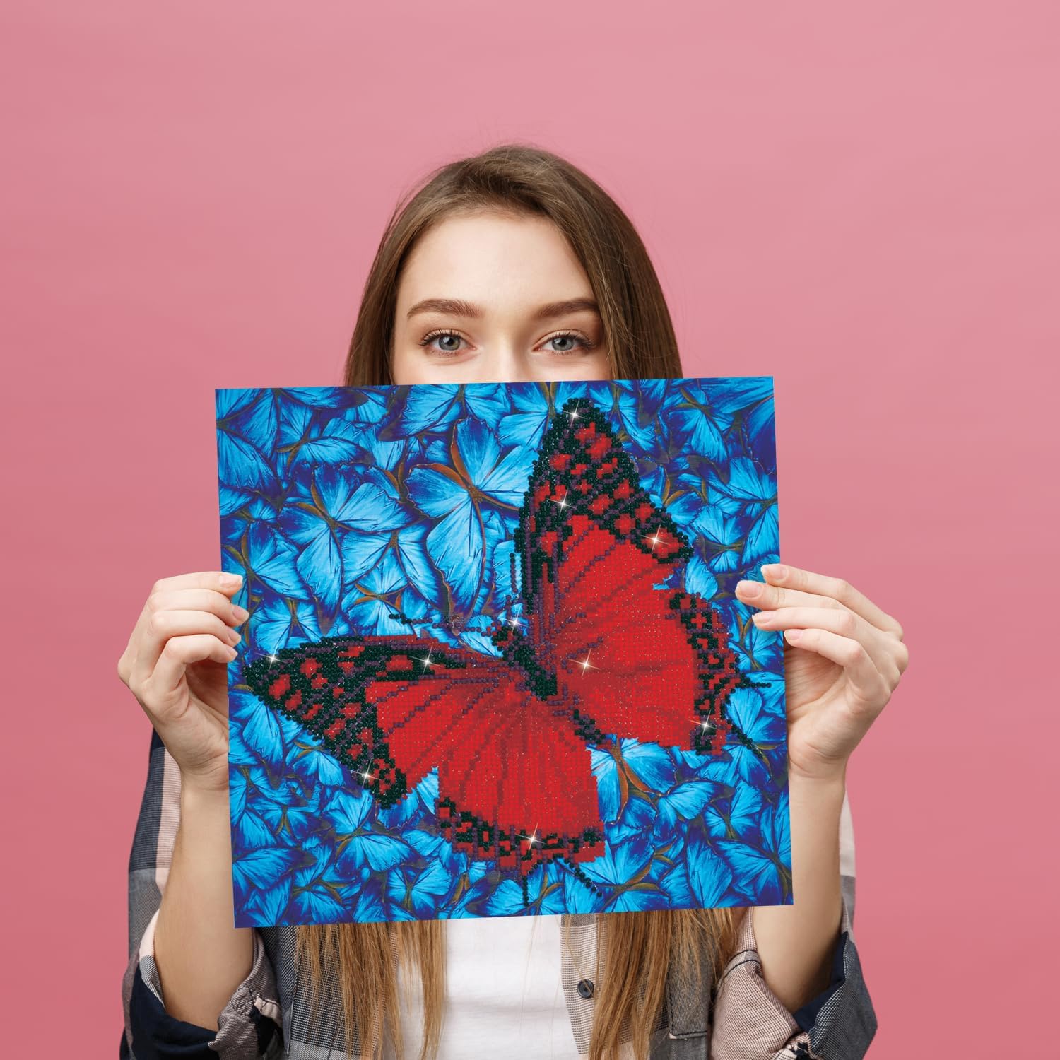 DIAMON DOT Flutterb Re Diamon Paintin Kit fo Adult Diamon Ar Kit Relaxin Creativ Craf Ki wit Dot Gem 12x12